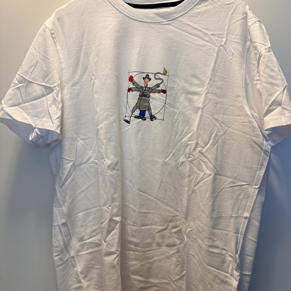 White Graphic Tee with Unique Design